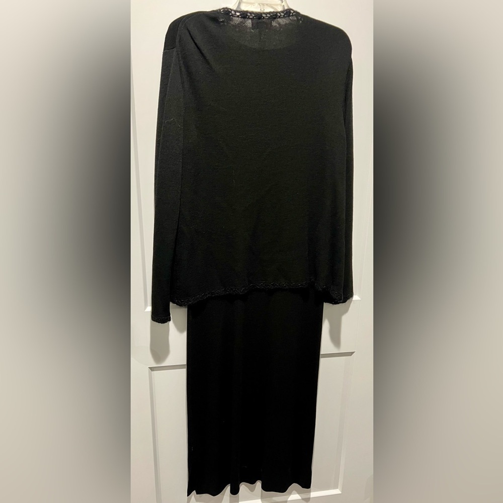 Talbots vintage 80’s dress with cover black Large Petite - Picture 5 of 5